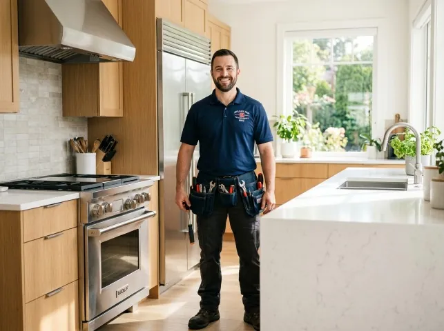 Appliance Repair Hero technician in a Albrightsville, PA kitchen after an appliance repair